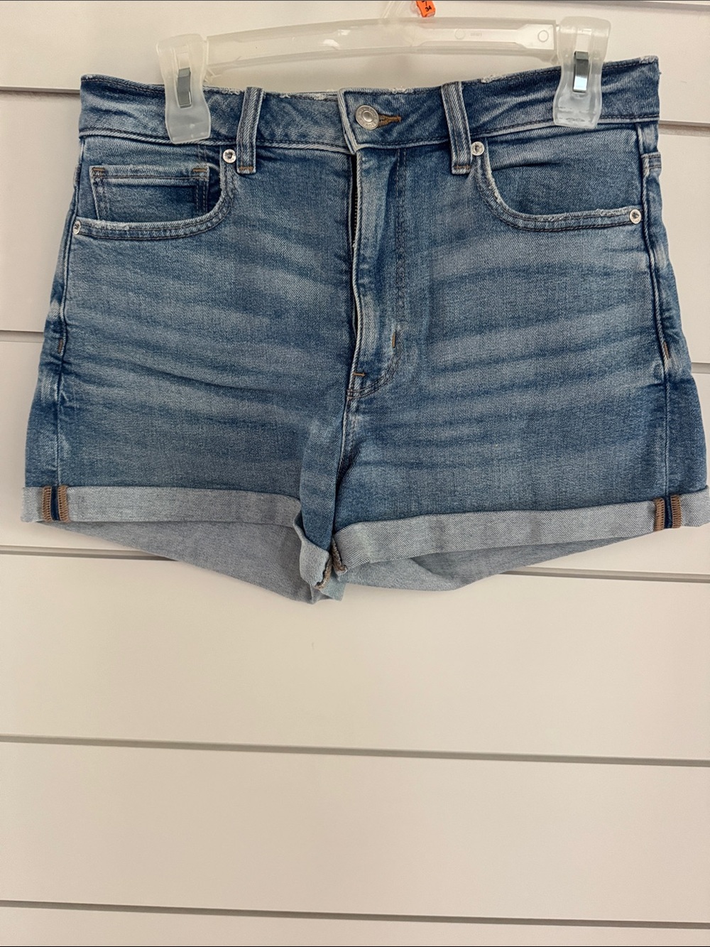American Eagle Outfitters Classic High-Rise Stretch Blue Denim Shorts